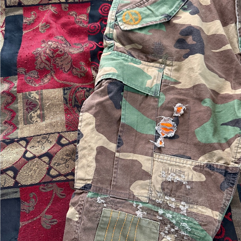 Polo Ralph Lauren Patchwork Woodland Camo/Multi-Color Straight Leg Jeans 35x30 - Picture 2 of 14